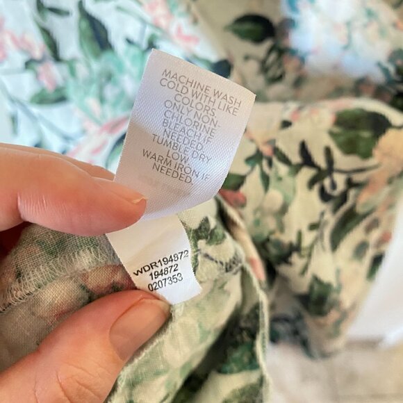 J.Jill Love Linen Green Hydrangeas Floral Print Sleeveless Dress - Picture 8 of 9